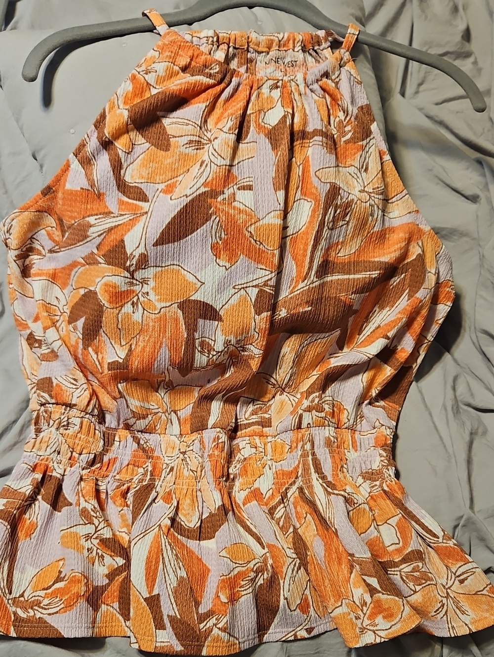 Nine West Orange Halter Blouse